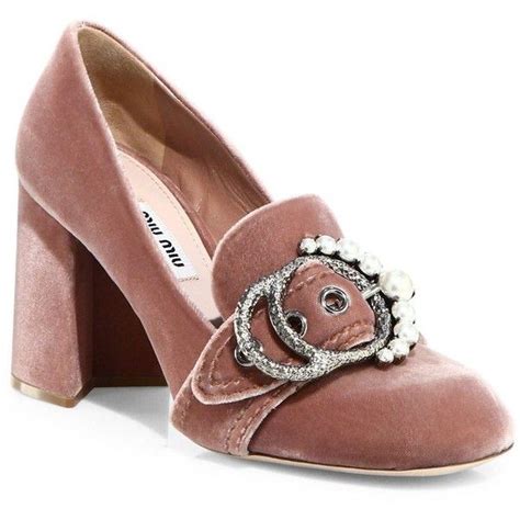 miu miu embellished velvet loafer pumps|Miu Miu Pump shoes for Women .